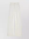 Mother The Hustler Patch Pocket Raw Hem High Waist Ankle Flare Jeans In White