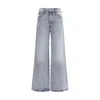 Mother 'the Ditcher Roller Sneak' Grey Jeans With Logo Embroidery On The Rear And Logo Patch On The Rear