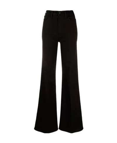 Mother The Twister Sneak High-rise Wide-leg Jeans In Black