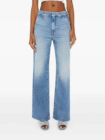 Mother Wide-leg Jeans In Blue