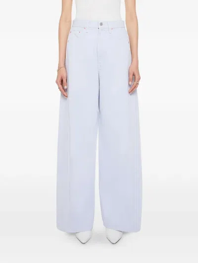 Mother Pipe Dream Sneak Barrel-leg Jeans In Hit The Hay Xenon Blue In White
