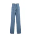 Mother Snacks! The Fold In Funnel Wide-leg Jeans In Blue