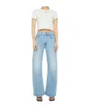 Mother High Waisted Spinner Zip Heel Norway Dude Jeans In Blue