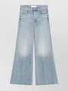 Mother Wide-leg Jeans With Faded Wash And Contrast Stitching In Blue