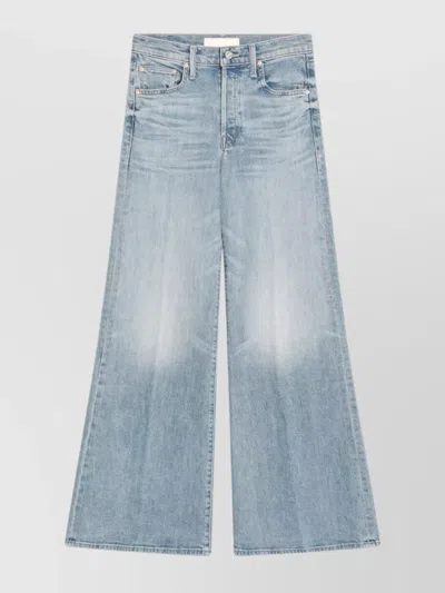 MOTHER WIDE-LEG JEANS WITH FADED WASH AND CONTRAST STITCHING
