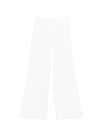 Mother The Twister Sneak White Jeans With Belt Loops And Wide Leg In Denim Woman