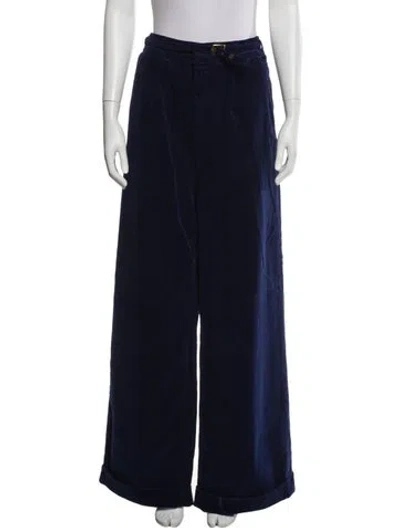 Pre-owned Mother Wide Leg Pants In Blue