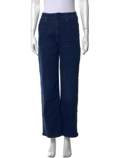 Pre-owned Mother Wide Leg Pants In Blue
