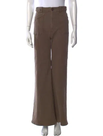 Pre-owned Mother Wide Leg Pants In Brown