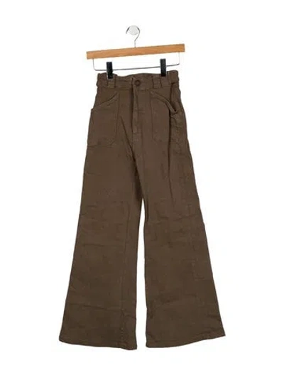 Pre-owned Mother Wide Leg Pants In Green