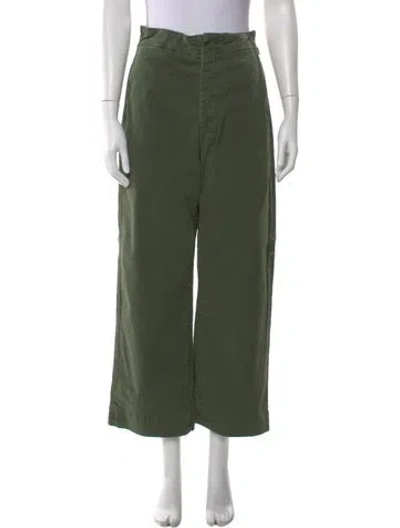 Pre-owned Mother Wide Leg Pants In Green