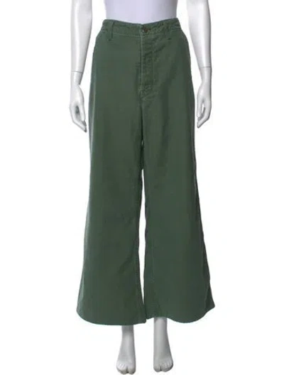 Pre-owned Mother Wide Leg Pants In Green