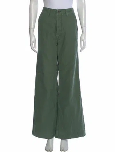 Pre-owned Mother Wide Leg Pants In Green