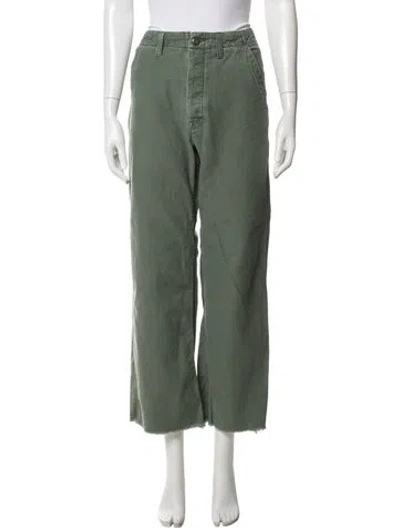 Pre-owned Mother Wide Leg Pants In Green