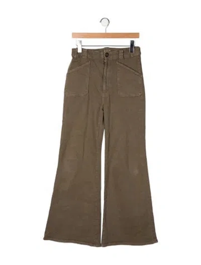 Pre-owned Mother Wide Leg Pants In Green