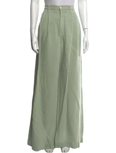 Pre-owned Mother Wide Leg Pants In Green