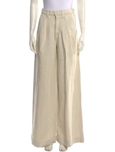 Pre-owned Mother Wide Leg Pants In Neutral