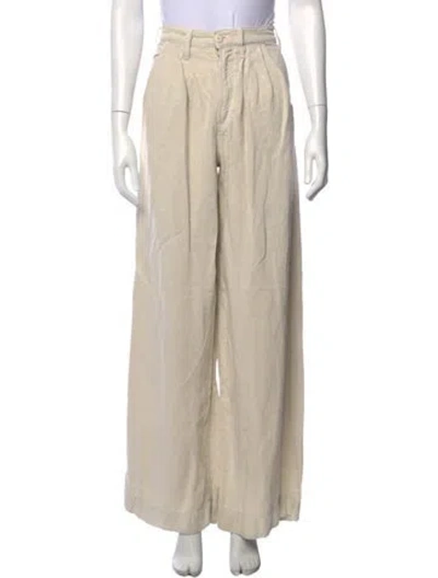 Pre-owned Mother Wide Leg Pants In Neutral