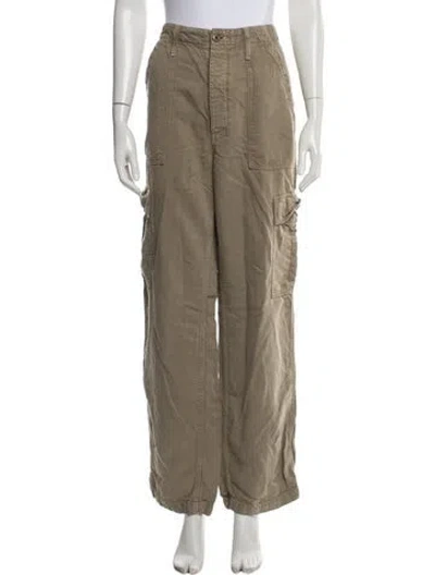 Pre-owned Mother Wide Leg Pants In Neutrals