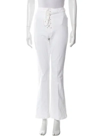 Pre-owned Mother Wide Leg Pants In White