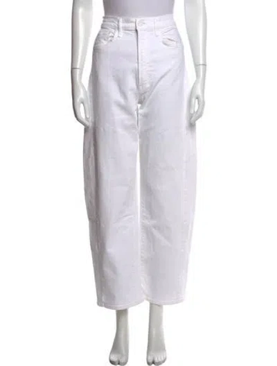 Pre-owned Mother Wide Leg Pants In White