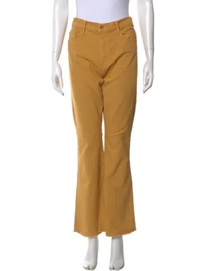 Pre-owned Mother Wide Leg Pants In Yellow