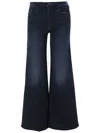 Mother Wide-leg Stretch Cotton Blend Jeans In Blue