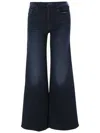 Mother Wide-leg Stretch Cotton Blend Jeans In Blue