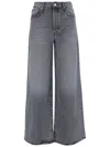 Mother Wide Leg Stretch Cotton Jeans In Blue