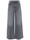 Mother Wide Leg Stretch Cotton Jeans In Blue