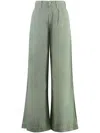 Mother The Major Sneak Roller High Rise Wide Leg Jeans In Roger That In Green