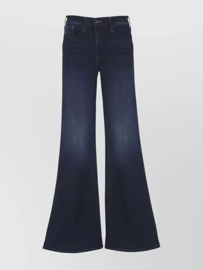 Mother Wide Leg Trousers With Pockets And Loops In Blue