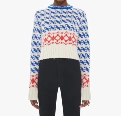 Mother Wide Sleeve Jumper Crop Sweater In The Longest Run In Multi