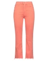 MOTHER MOTHER WOMAN JEANS SALMON PINK SIZE 28 COTTON, POLYESTER, ELASTANE