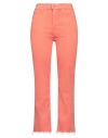 Mother Woman Jeans Salmon Pink Size 28 Cotton, Polyester, Elastane In Pink