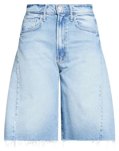 Mother Woman Denim Shorts Blue Size 24 Cotton, Lyocell, Elastane In Black