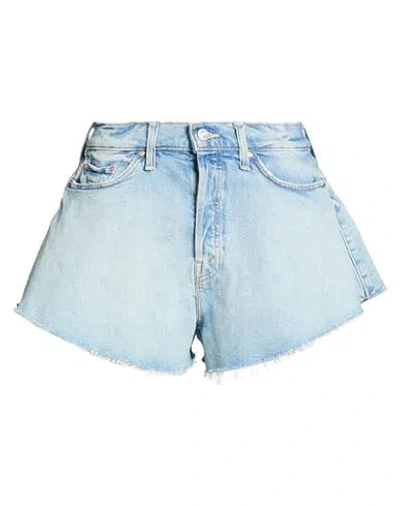 Mother Woman Denim Shorts Blue Size 28 Cotton, Elastane