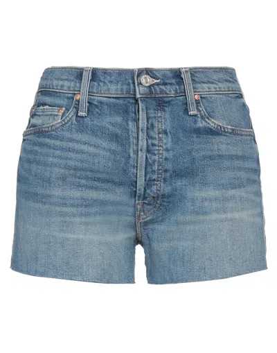 Mother Woman Denim Shorts Blue Size 25 Cotton, Elastane