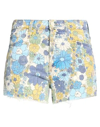 Mother Woman Denim Shorts Ivory Size 25 Cotton, Elastane In White