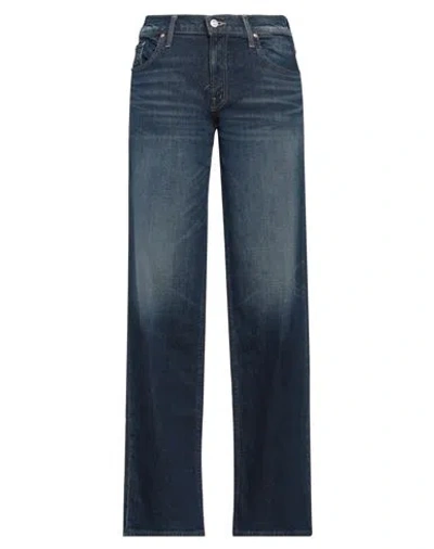 MOTHER MOTHER WOMAN JEANS BLUE SIZE 29 COTTON, ELASTANE
