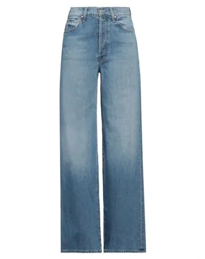 MOTHER MOTHER WOMAN JEANS BLUE SIZE 30 COTTON, POST-CONSUMER RECYCLED COTTON