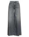 Mother Wide Leg Stretch Cotton Jeans In Blue