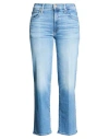 Mother Flared Three-quarter Denim Jeans In Blue