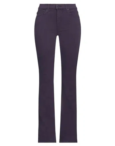 Mother Woman Jeans Dark Purple Size 27 Cotton, Polyester, Elastane
