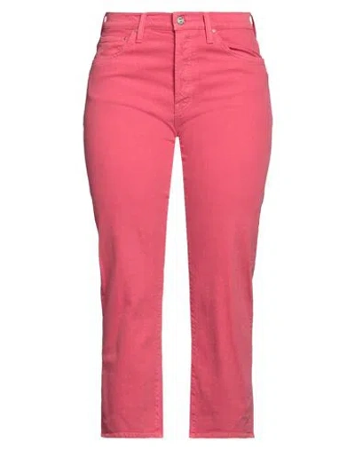 Mother Woman Jeans Fuchsia Size 25 Cotton, Elastane In Pink