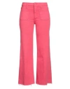 Mother Woman Jeans Fuchsia Size 31 Cotton, Polyester, Elastane In Pink