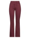 Mother Woman Jeans Garnet Size 24 Cotton, Polyester, Elastane In Red