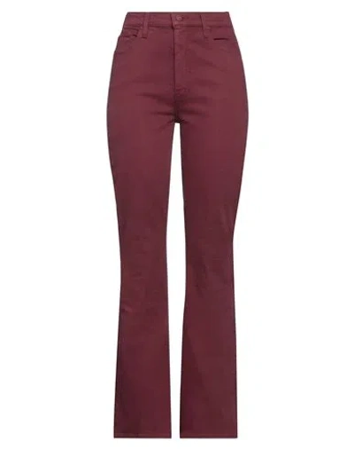 Mother Woman Jeans Garnet Size 24 Cotton, Polyester, Elastane In Red