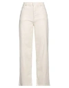 Mother Woman Jeans Ivory Size 23 Cotton, Elastane In White