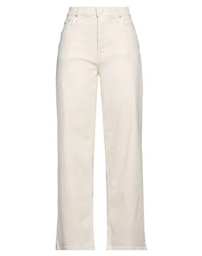 Mother Woman Jeans Ivory Size 23 Cotton, Elastane In White